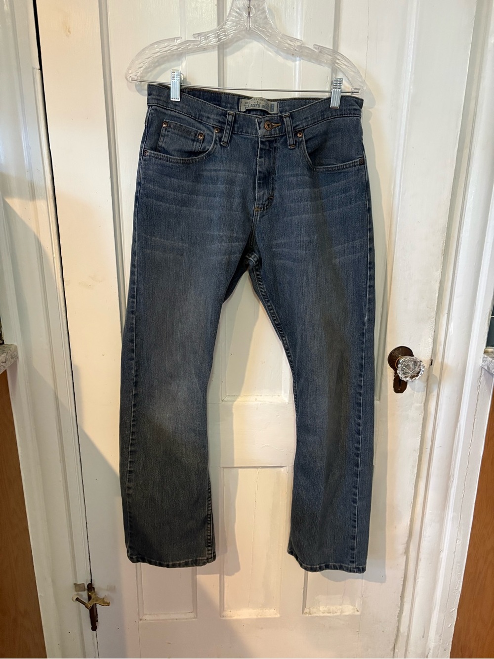 Wrangler Men's Relaxed Boot Jeans in Dark Wash Blue